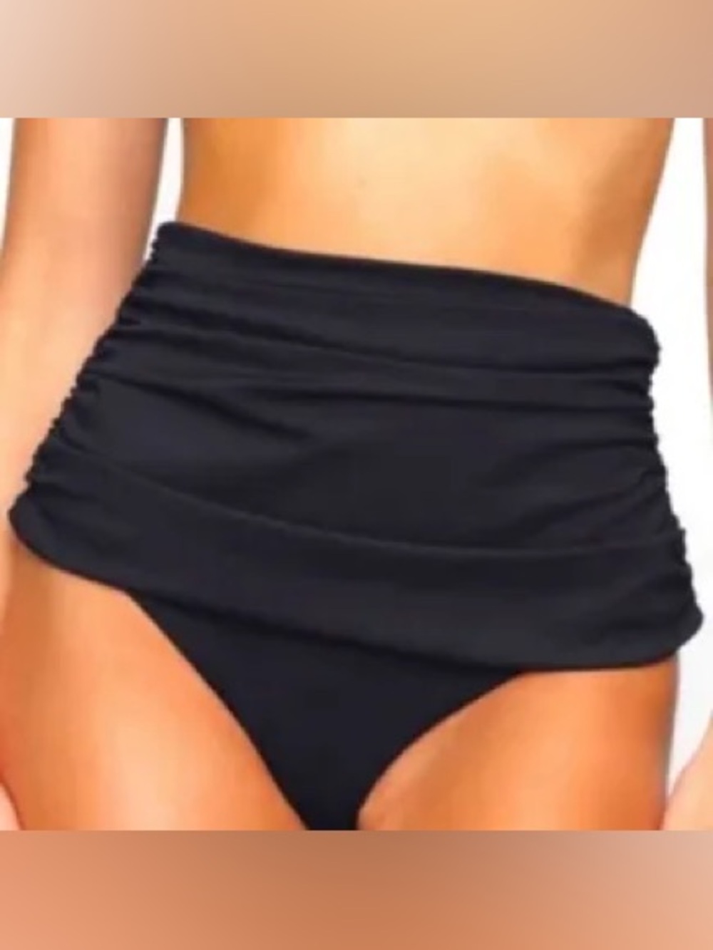 SKIMS Swim Sculpting High Waist Bottoms Ruched Body RARE Black NEW NWT XS